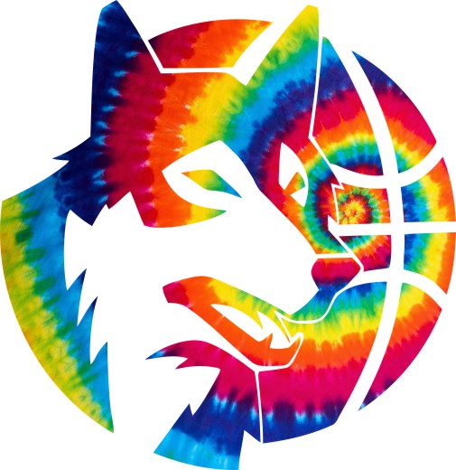 Minnesota Timberwolves rainbow spiral tie-dye logo vinyl decal